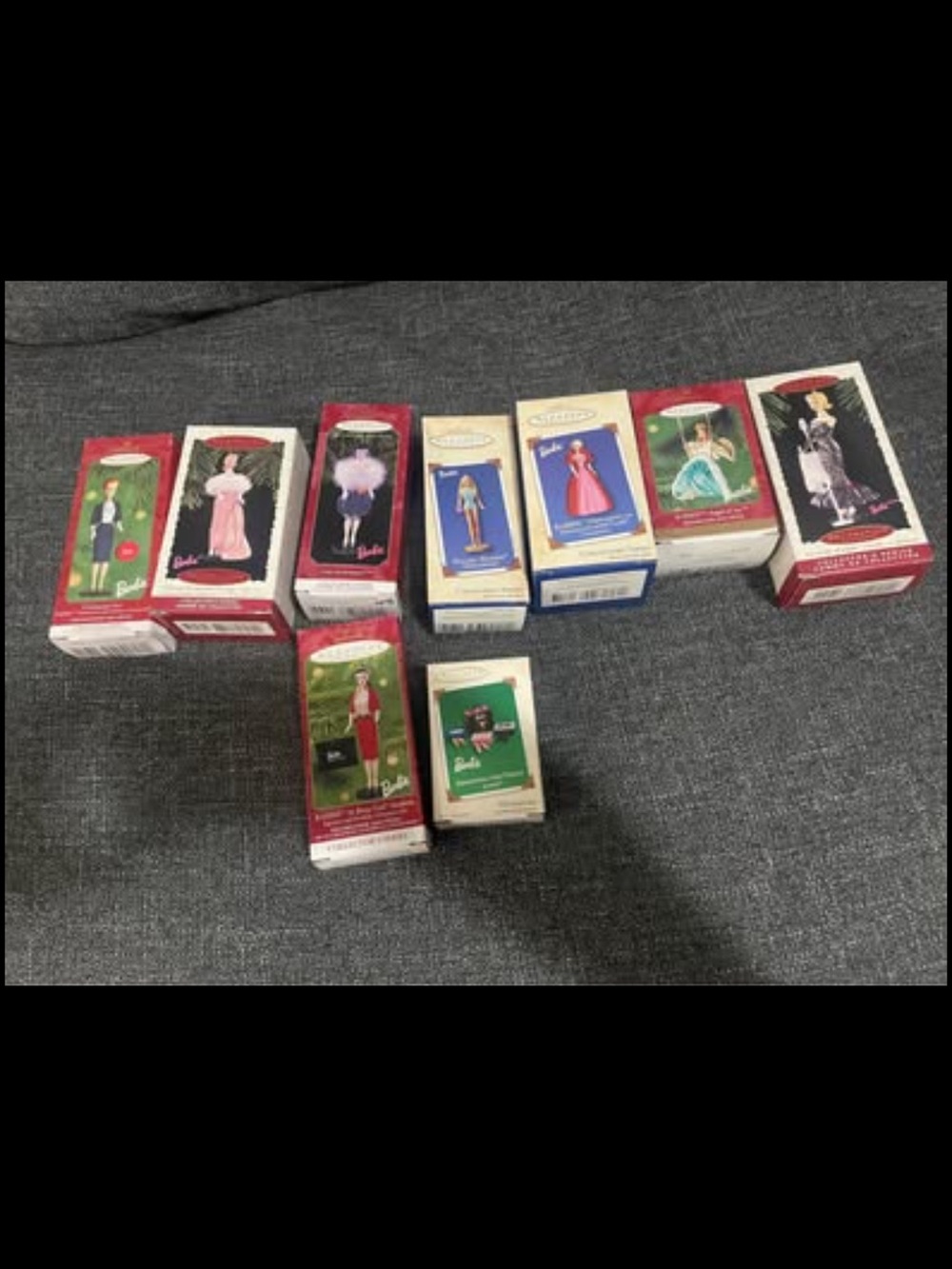 9 Barbie Collectible Miniature Holiday Ornaments
